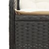 vidaXL 3 Piece Garden Lounge Set with Cushions Black Poly Rattan