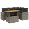 vidaXL 5 Piece Garden Sofa Set with Cushions Grey Poly Rattan