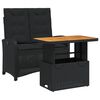 vidaXL 2 Piece Garden Dining Set with Cushions Black Poly Rattan
