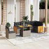 vidaXL 7 Piece Garden Sofa Set with Cushions Grey Poly Rattan