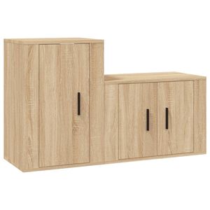 vidaXL 2 Piece TV Cabinet Set Sonoma Oak Engineered Wood