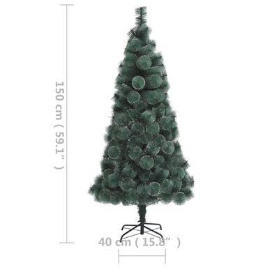 vidaXL Artificial Pre-lit Christmas Tree Green 150 cm PVC&PE