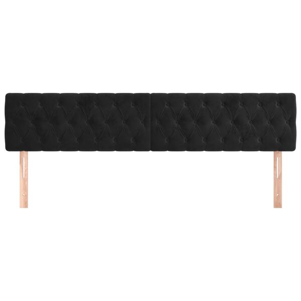 vidaXL Headboards 2 pcs Black 100 cm Velvet