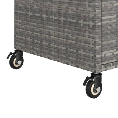 vidaXL Bar Cart with Drawer Grey 100x45x97 cm Poly Rattan