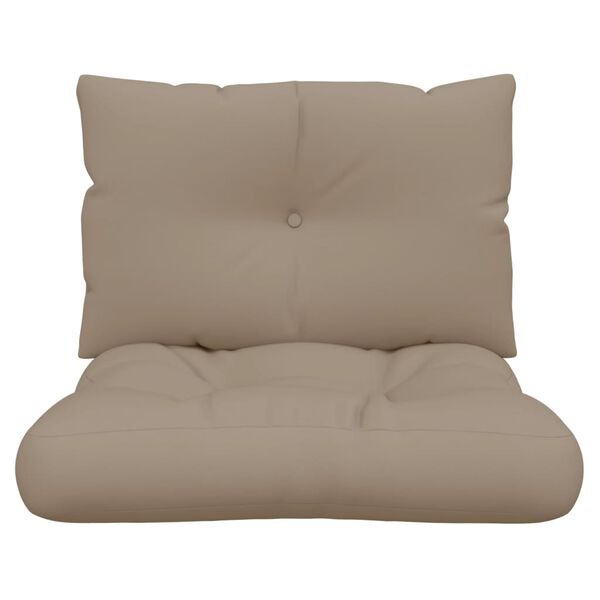 vidaXL Pallet Cushions 2 pcs Taupe Fabric