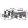 vidaXL 11 Piece Garden Dining Set with Cushions Grey Poly Rattan