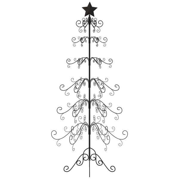 vidaXL Metal Christmas Tree for Decoration Black 180 cm