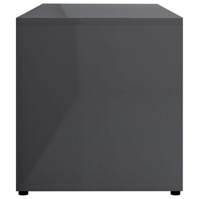 vidaXL TV Cabinet High Gloss Grey 80x34x36 cm Engineered Wood