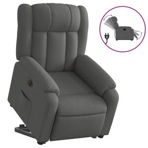 vidaXL Electric Stand up Recliner Chair Dark Grey Fabric