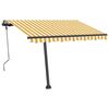 vidaXL Manual Retractable Awning with LED 300x250 cm Yellow and White