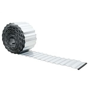 vidaxl Lawn Edging 5 m x 25 cm Galvanised Steel Silver