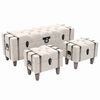 vidaXL Storage Bench Set 3 Pieces Solid Wood and Steel 112x37x45 cm
