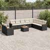 vidaXL 11 Piece Garden Sofa Set with Cushions Black Poly Rattan