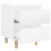 vidaXL Bed Cabinets & Pinewood Legs 2 pcs High Gloss White 40x35x50cm