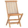 vidaXL 3 Piece Folding Outdoor Dining Set with Cushion Solid Wood Teak