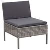vidaXL 6 Piece Garden Lounge Set with Cushions Poly Rattan Grey