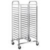 vidaXL Tray Trolley with 32 GN Containers 75x55x162,5 cm Stainless Steel