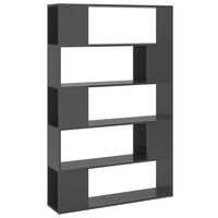 vidaXL Book Cabinet Room Divider High Gloss Grey Engineered Wood