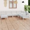 vidaXL 7 Piece Garden Lounge Set Solid Wood Pine White