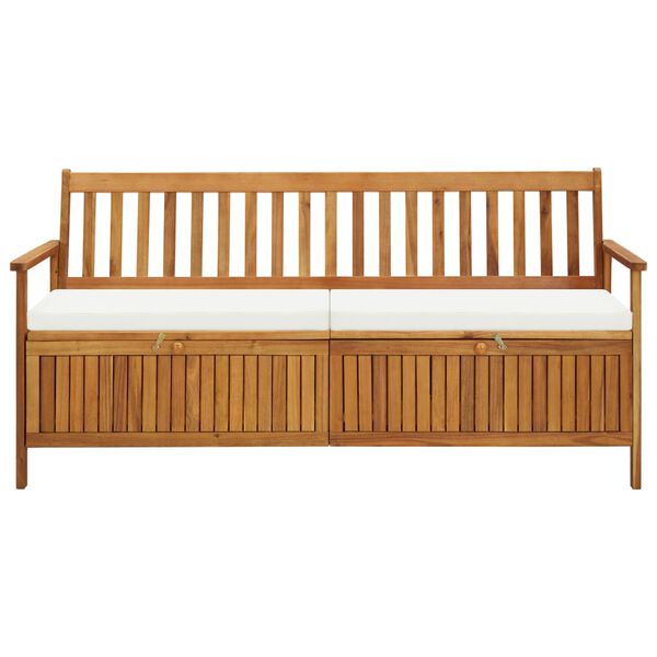 vidaXL Storage Bench with Cushion 170 cm Solid Acacia Wood