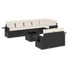 vidaXL 9 Piece Garden Sofa Set with Cushions Black Poly Rattan