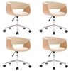 vidaXL Swivel Dining Chairs 4 pcs Cream Faux Leather