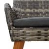 vidaXL Garden Dining Set with Cushion 5 pcs Grey Poly Rattan