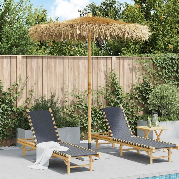 vidaXL Bamboo Garden Parasol 270 cm with Banana Leaf Roof