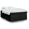 vidaXL Box Spring Bed with Mattress Dark Grey Queen Fabric