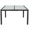 vidaXL Garden Table Black 150x90x75 cm Poly Rattan
