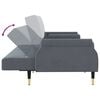 vidaXL Sofa Bed with Cushions Dark Grey Velvet