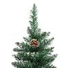 vidaXL Slim Christmas Tree with Real Wood and White Snow Green 150 cm