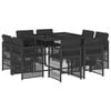 vidaXL 9 Piece Garden Dining Set with Cushions Black Poly Rattan