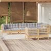 vidaXL 8 Piece Garden Lounge Set with Grey Cushions Solid Pinewood