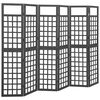 vidaXL 6-Panel Room Divider/Trellis Solid Fir Wood Black 242.5x180 cm