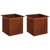 vidaXL Garden Planter with LED 2 pcs Rusty 50 x 50 x 48 cm