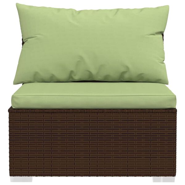 vidaXL 2 Piece Garden Lounge Set with Cushions Poly Rattan Brown