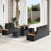 vidaXL Garden Sofa Set 8 pcs Black Poly Rattan and Powder-Coated Steel