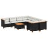 vidaXL 9 Piece Garden Sofa Set with Cushions Black Poly Rattan