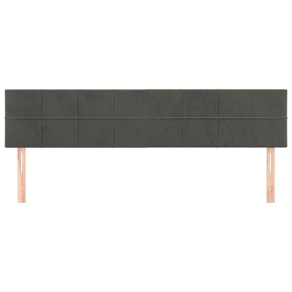 vidaXL Headboards Dark Grey 160x5x78/88 cm Velvet