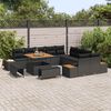 vidaXL Garden Sofa Set with Cushion 13 pcs Black Poly rattan