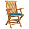 vidaXL Garden Chairs with Blue Cushions 2 pcs Solid Teak Wood