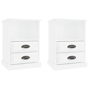 vidaXL Bedside Cabinets 2 pcs High Gloss White 43x36x60 cm
