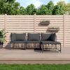 vidaXL 4 Piece Garden Lounge Set with Cushions Anthracite Poly Rattan