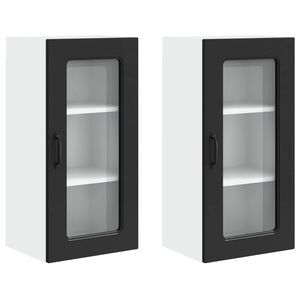 vidaXL Dishwasher Panel Kalmar 2 pcs Black Engineered Wood