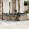 vidaXL 10 Piece Garden Sofa Set with Cushions Beige Poly Rattan