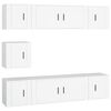 vidaXL 7 Piece TV Cabinet Set White Engineered Wood