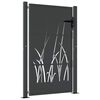 vidaXL Garden Gate Anthracite 100x125 cm Steel Grass Design