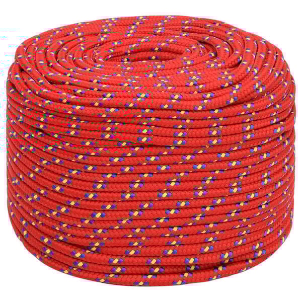 vidaXL Boat Rope Red 8 mm 50 m Polypropylene