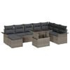 vidaXL Garden Sofa Set with Cushion 9 pcs Grey Poly rattan